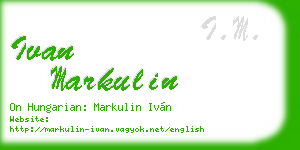 ivan markulin business card